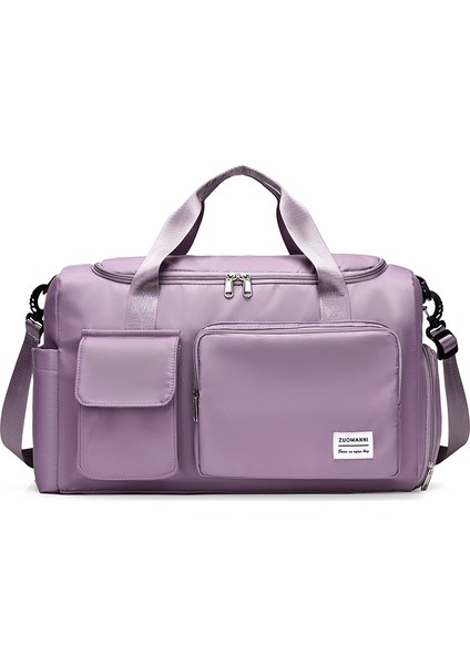 Unisex Mavi Önü Cepli Uzun Askılı Seyahat Fitnes ve Spor Çantası (Yurt Dışından)