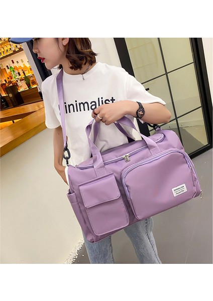 Unisex Mavi Önü Cepli Uzun Askılı Seyahat Fitnes ve Spor Çantası (Yurt Dışından) modelleri