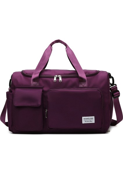 Unisex Mavi Önü Cepli Uzun Askılı Seyahat Fitnes ve Spor Çantası (Yurt Dışından)