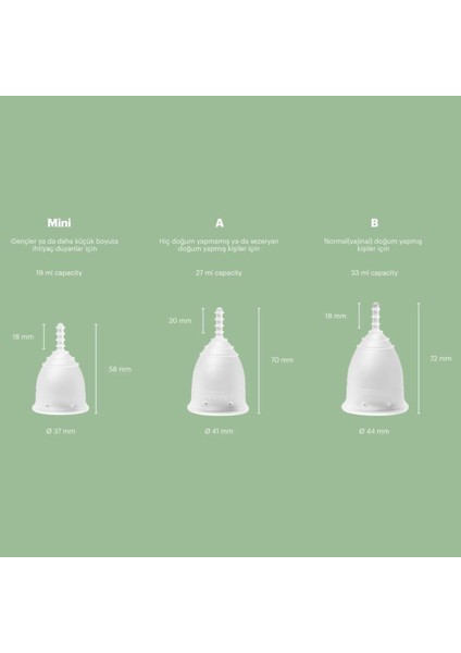 (OrganiCup) Menstrual Cup Model Mini Regl Kabı - Adet Kabı - Menstrual Kap