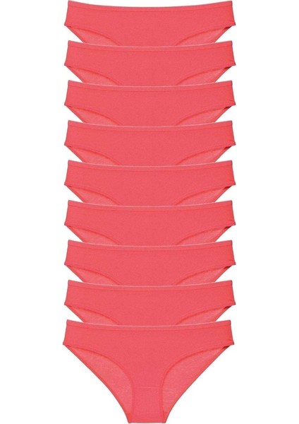 9 adet Süper Eko Set Likralı Kadın Slip Külot Fuşya