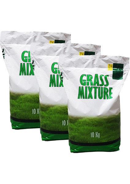 30 Kg. Çim Tohumu 6m Grass Mixture 3 Çuval Ithal Karışım Çim Tohumu Özel Tohum