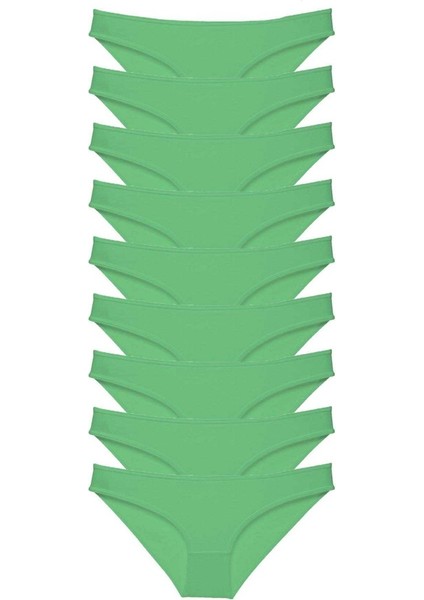 9 Adet Süper Eko Set Likralı Kadın Slip Külot Yeşil