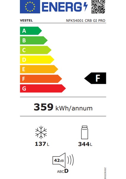 NFK54001 Crb Gı Pro 481 Lt No-Frost Buzdolabı