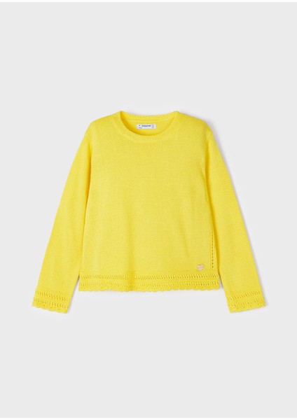 Kız Çocuk Örme Bluz Sarı 3344 modelleri
