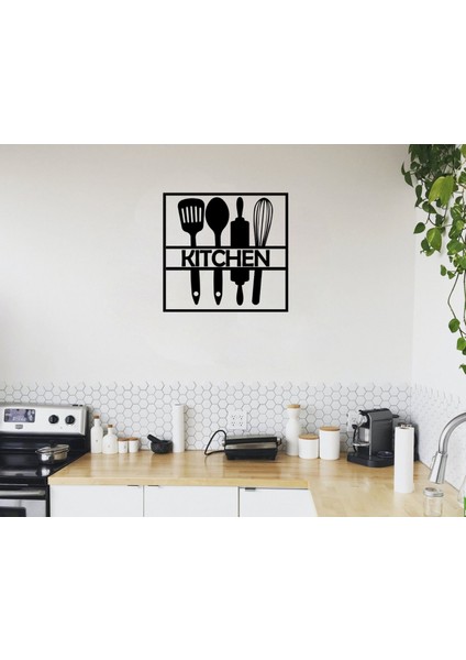 Dekoratif Tablo Metal Siyah Kitchen