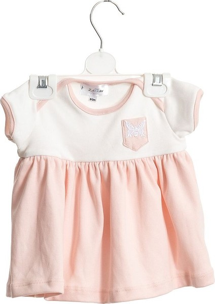 Nakış Işlemeli Pamuk Penye Kız Bebek Elbisesi