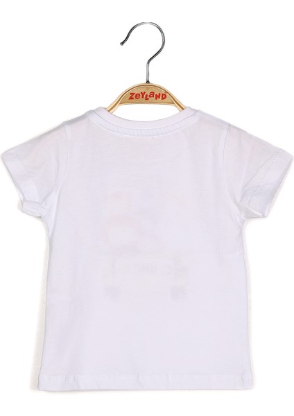 Erkek Bebek Baskılı Beyaz T-Shirt fiyatları