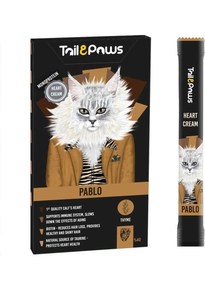 Tail & Paws Pablo Dana Kalbi Şekersiz Sıvı Kedi Ödül Maması 15 gr (5'li)