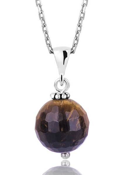 Gümüş Kaplan Gözü Kadın Kolye