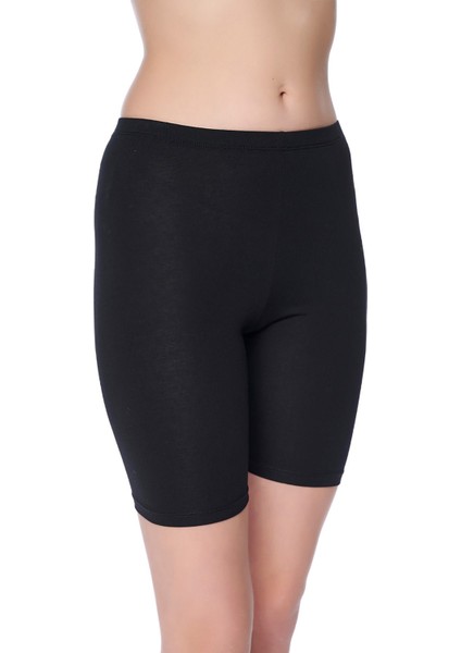 Sporcu Likralı Kısa Tayt Siyah