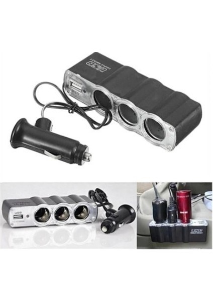 Oto Çakmak Çoklayıcı Çoğaltıcı Soketi USB Çakmaklık