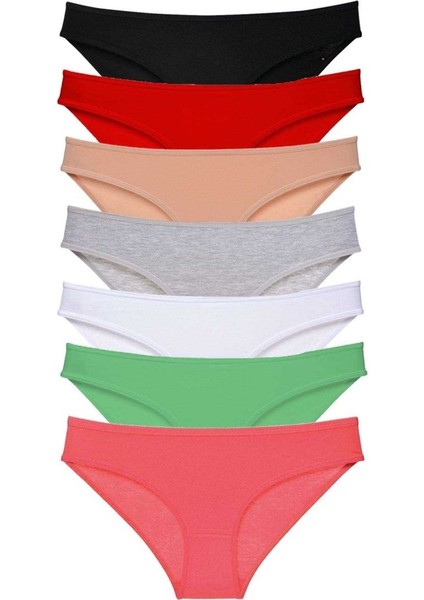 7 adet Süper Eko Set Likralı Kadın Slip Külot Set 3