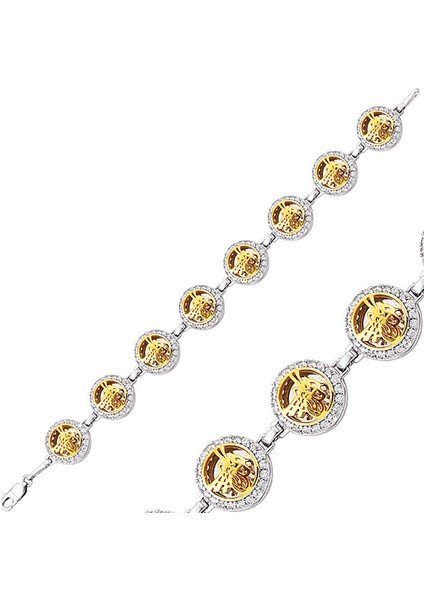 Gümüş Yuvarlak Tuğra Bayan Bileklik