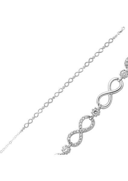 Gümüş Sonsuzluk Bayan Bileklik