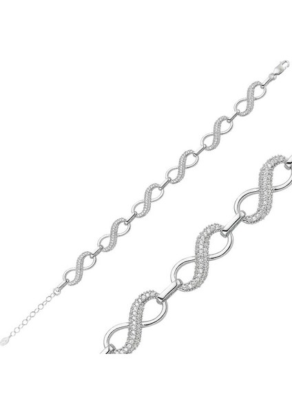 Gümüş Sonsuzluk Bayan Bileklik