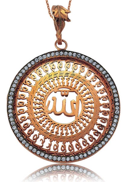 Gümüş Allah Yazılı Bayan Kolye