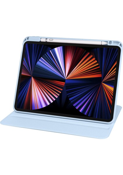 iPad Air 5 2022 10.9" M1 Uyumlu Kılıf 360 Dönebilen Kalem Bölmeli Yatay Dikey Standlı Akıllı Kapak