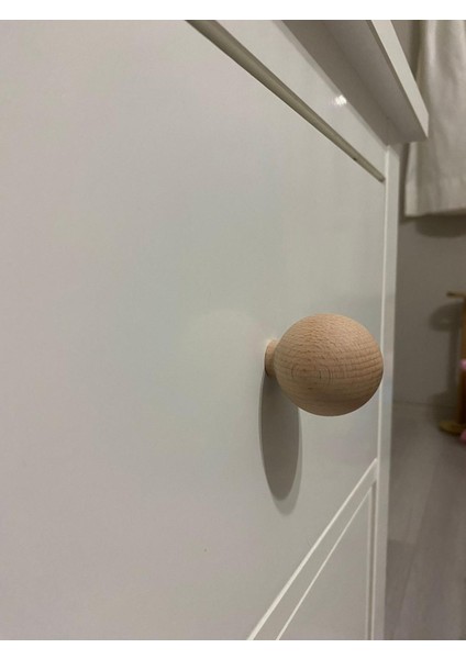 Ahşap Küre Top Düğme Kulp 37 Mm Çapında Lüks Çekmece Dolap Mobilya Kulpları (5 Adet) modelleri