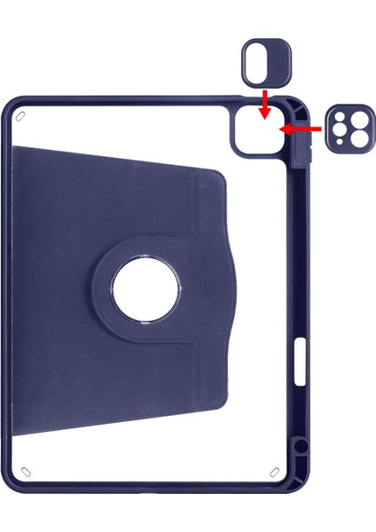 iPad Pro 11 2022 M2 Uyumlu Kılıf 360 Dönebilen Kalem Bölmeli Yatay Dikey Standlı Akıllı Kapak indirimleri