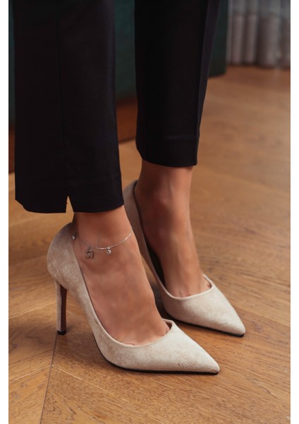Vanessa Ten Süet Sivri Burun Kadın Stiletto
