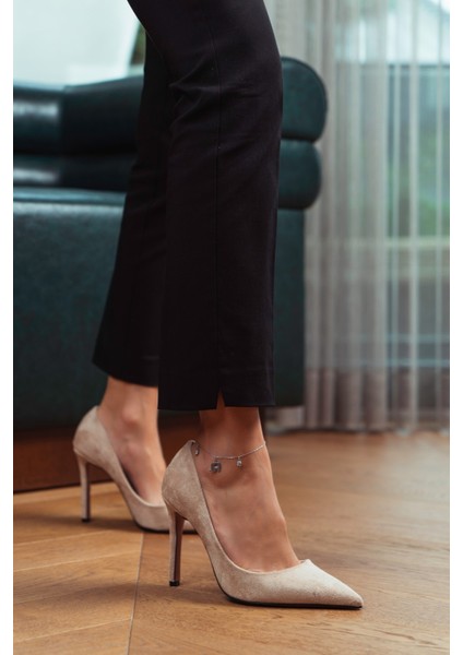 Vanessa Ten Süet Sivri Burun Kadın Stiletto