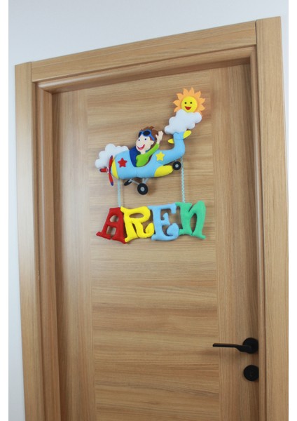 Aren Isimli Uçak Erkek Bedek Odası Kapı Süsü fiyatları