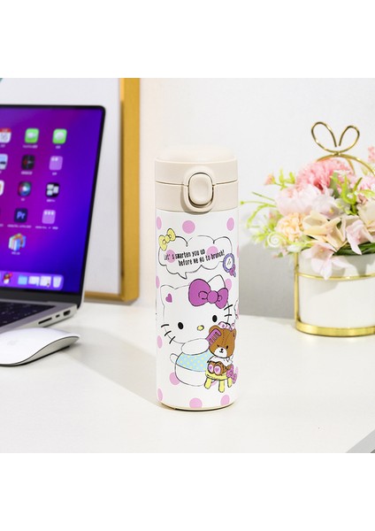 Sanrio Paslanmaz Çelik Termos Öğrenci Öğle Yemeği Su Şişesi Kuromi Tarçın Rulo Melodi Termos Buz Kahve Fincanı Taşınabilir Hediye Kız (Yurt Dışından)
