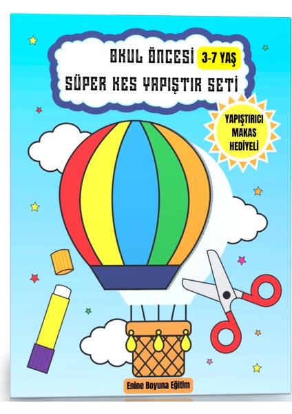 Okul Öncesi Süper Kes Yapıştır Seti Makas ve Yapıştırıcı Ilaveli