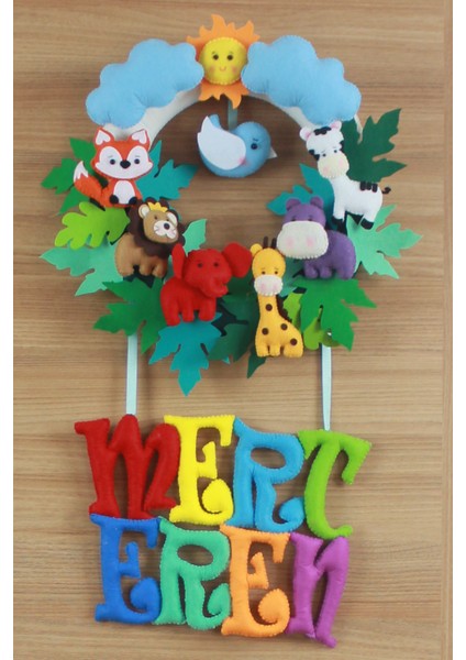 Mert Eren Isimli Safari Bebek ve Hastane Odası Kapı Süsü