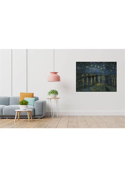 Vincent Van Gogh Ren Nehrinde Yıldızlı Bir Gece PixArt Sanat Elmas Mozaik Tablo Diamond Türkiye 40*50