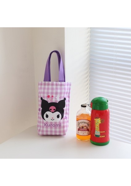 Sanrio Anime Tarçınlı Rulo Hello Kitty Sevimli Taşınabilir Su Bardağı Çantası Taşınabilir Süt Çay Saklama Çantası Çevre Koruma Çantası (Yurt Dışından)