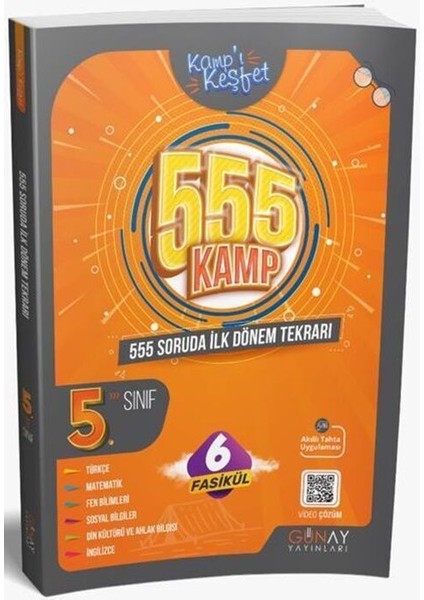 5.Sınıf 555 Soruda 1.Dönem Ilk Dönem Tekrar Kamp Kitabı - Yeni