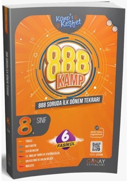 8.Sınıf LGS 888 Soruda 1.Dönem Ilk Dönem Tekrar Kamp Kitabı - Yeni
