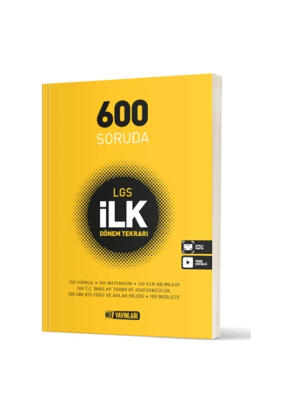 Hız Yayınları 8. Sınıf LGS 600 Soruda Ilk Dönem Tekrarı - LGS Ilk 1.dönem Kitapları