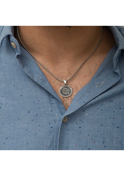 Gümüş Süleyman Mührü Kolye modelleri