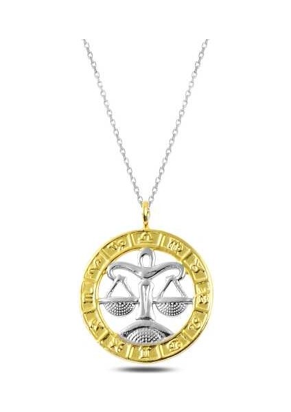 ​Gümüş Gold Terazi Burcu Kolye