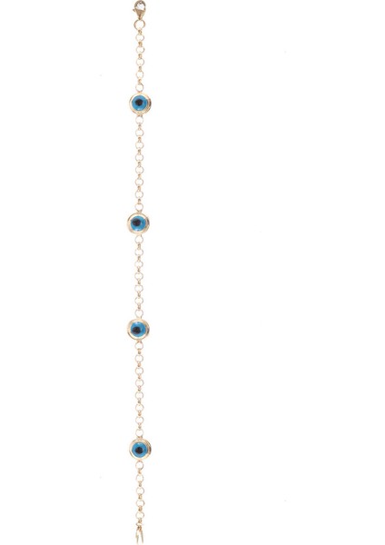 Kadın 14 Ayar Altın Nazar Göz Taşlı Bileklik