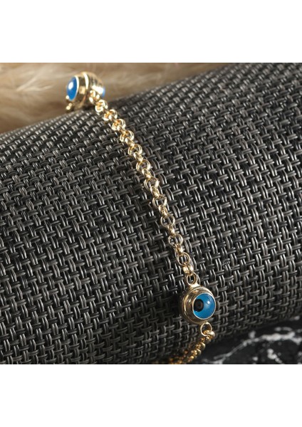 Kadın 14 Ayar Altın Nazar Göz Taşlı Bileklik indirimleri