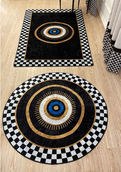 Damalı Desen Deri Taban Dekoratif Halı fiyatları