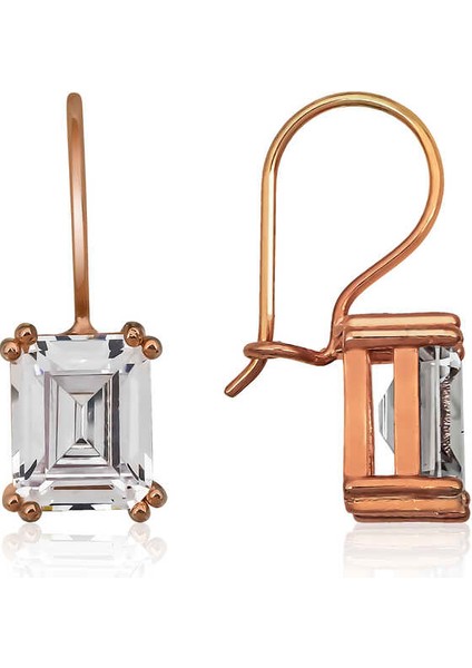 Gümüş Sallantılı Baget Taşlı Bayan Küpe