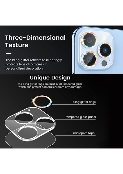 Iphone 14 Pro İçin Glitter Gl Kamera Lens Filmi (Yurt Dışından) fiyatları