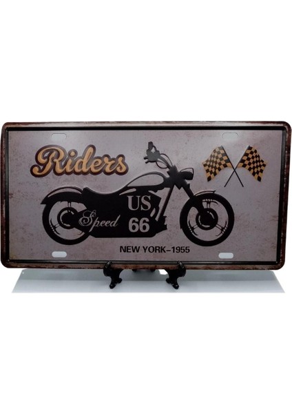 Dekoratif 3D Metal Plaka New York 1955 Riders 30CM