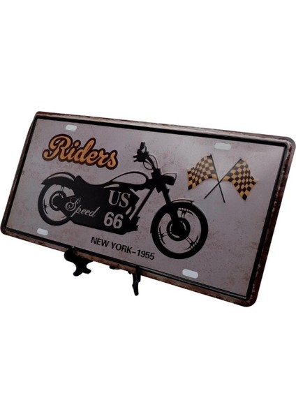 Dekoratif 3D Metal Plaka New York 1955 Riders 30CM fiyatları
