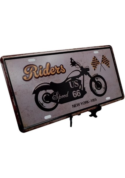 Dekoratif 3D Metal Plaka New York 1955 Riders 30CM modelleri