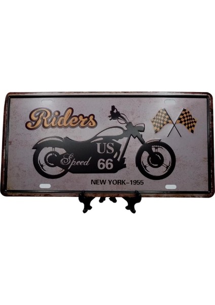 Dekoratif 3D Metal Plaka New York 1955 Riders 30CM fırsatları