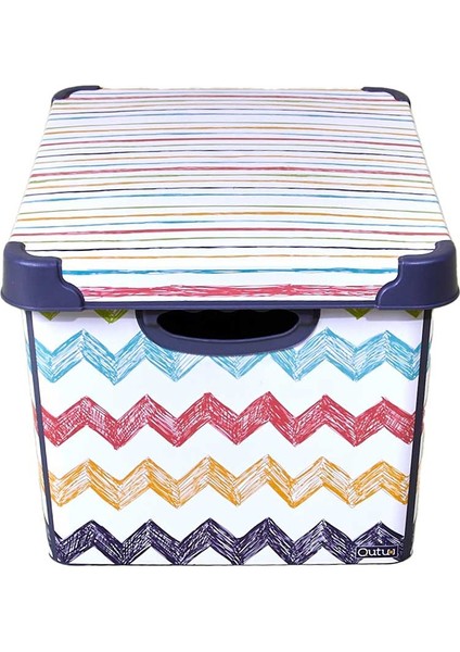 Style Box Colored Zigzag Oyuncak Saklama Kutusu - 20 Litre