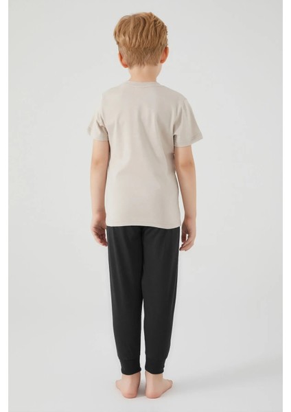 Kısa Kol Pamuklu Erkek Çocuk Pijama Takım 3039