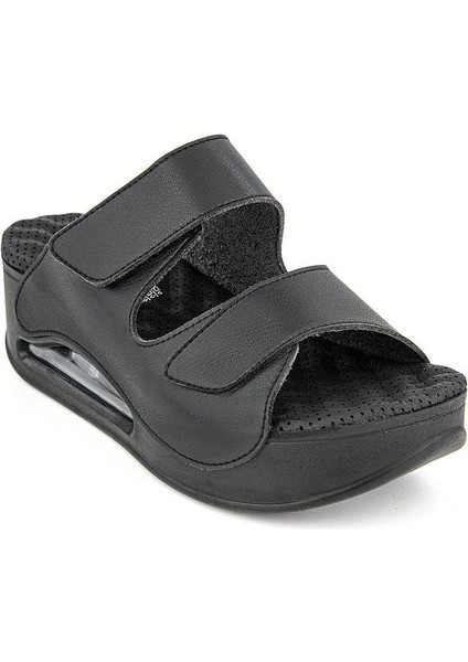 Orthopedix Eos Air Max Tabanlı Cırtlı Siyah Kadın Terlik 3320210