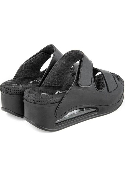 Orthopedix Eos Air Max Tabanlı Cırtlı Siyah Kadın Terlik 3320210